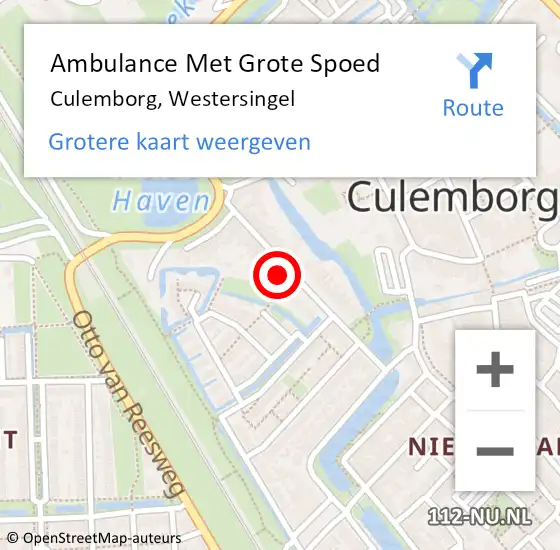 Locatie op kaart van de 112 melding: Ambulance Met Grote Spoed Naar Culemborg, Westersingel op 26 april 2022 22:25