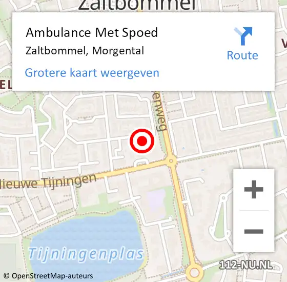 Locatie op kaart van de 112 melding: Ambulance Met Spoed Naar Zaltbommel, Morgental op 26 april 2022 23:33