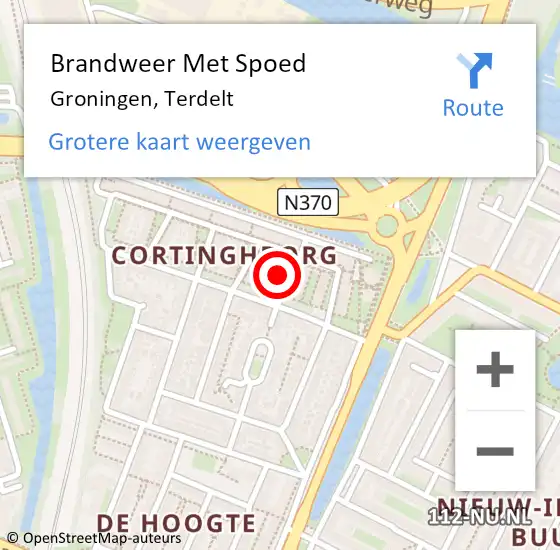 Locatie op kaart van de 112 melding: Brandweer Met Spoed Naar Groningen, Terdelt op 27 april 2022 00:07