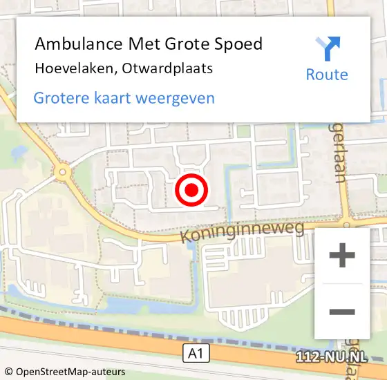 Locatie op kaart van de 112 melding: Ambulance Met Grote Spoed Naar Hoevelaken, Otwardplaats op 27 april 2022 01:59