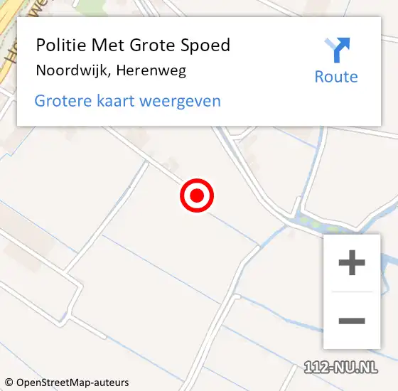 Locatie op kaart van de 112 melding: Politie Met Grote Spoed Naar Noordwijk, Herenweg op 27 april 2022 03:31