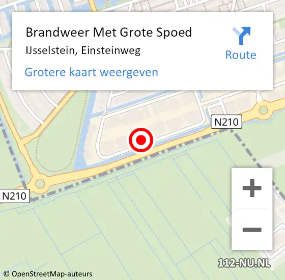 Locatie op kaart van de 112 melding: Brandweer Met Grote Spoed Naar IJsselstein, Einsteinweg op 27 april 2022 03:52