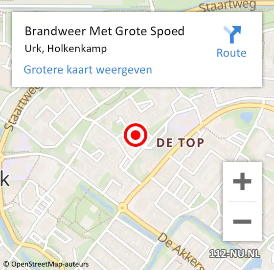 Locatie op kaart van de 112 melding: Brandweer Met Grote Spoed Naar Urk, Holkenkamp op 27 april 2022 04:02