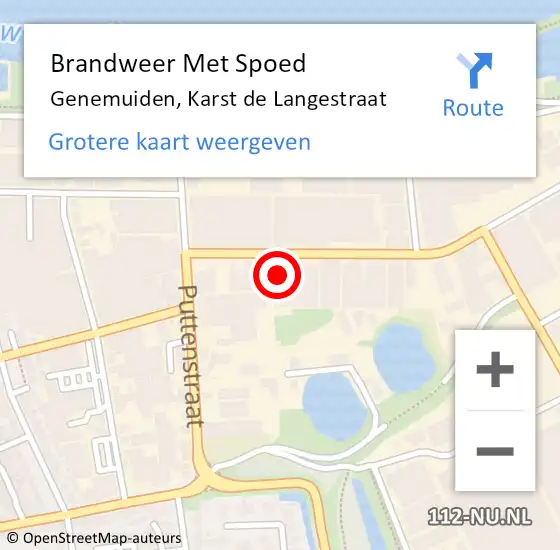 Locatie op kaart van de 112 melding: Brandweer Met Spoed Naar Genemuiden, Karst de Langestraat op 27 april 2022 05:22