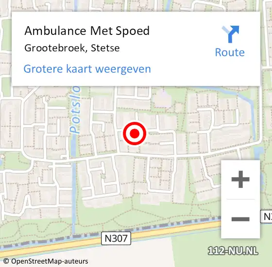 Locatie op kaart van de 112 melding: Ambulance Met Spoed Naar Grootebroek, Stetse op 27 april 2022 05:50