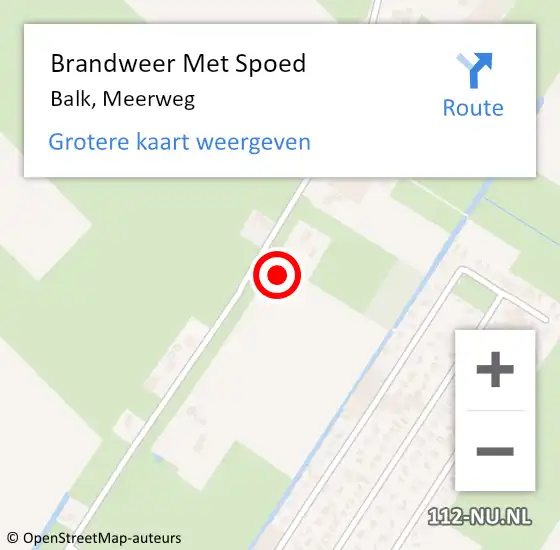 Locatie op kaart van de 112 melding: Brandweer Met Spoed Naar Balk, Meerweg op 27 april 2022 07:02