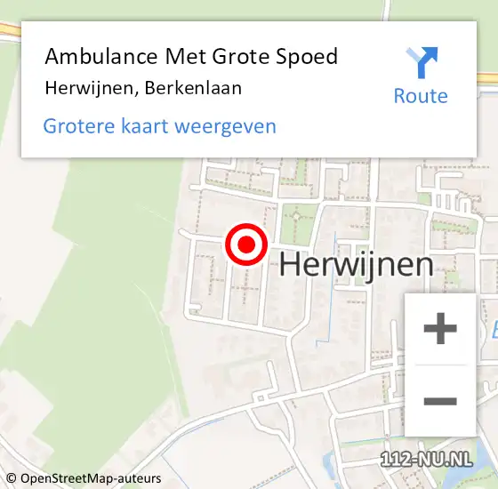 Locatie op kaart van de 112 melding: Ambulance Met Grote Spoed Naar Herwijnen, Berkenlaan op 27 april 2022 07:05