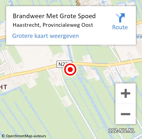 Locatie op kaart van de 112 melding: Brandweer Met Grote Spoed Naar Haastrecht, Provincialeweg Oost op 27 april 2022 07:09