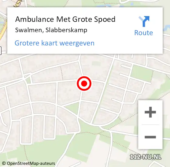 Locatie op kaart van de 112 melding: Ambulance Met Grote Spoed Naar Swalmen, Slabberskamp op 27 april 2022 07:09