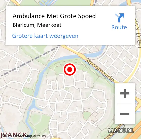 Locatie op kaart van de 112 melding: Ambulance Met Grote Spoed Naar Blaricum, Meerkoet op 15 juli 2014 17:27