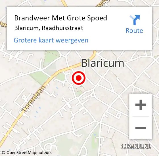 Locatie op kaart van de 112 melding: Brandweer Met Grote Spoed Naar Blaricum, Raadhuisstraat op 27 april 2022 09:31