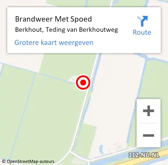 Locatie op kaart van de 112 melding: Brandweer Met Spoed Naar Berkhout, Teding van Berkhoutweg op 27 april 2022 11:10