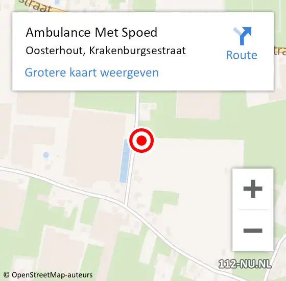 Locatie op kaart van de 112 melding: Ambulance Met Spoed Naar Oosterhout, Krakenburgsestraat op 27 april 2022 11:15