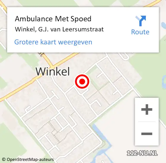 Locatie op kaart van de 112 melding: Ambulance Met Spoed Naar Winkel, G.J. van Leersumstraat op 27 april 2022 11:25