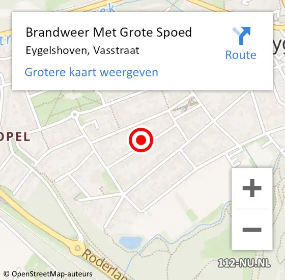 Locatie op kaart van de 112 melding: Brandweer Met Grote Spoed Naar Eygelshoven, Vasstraat op 27 april 2022 11:34