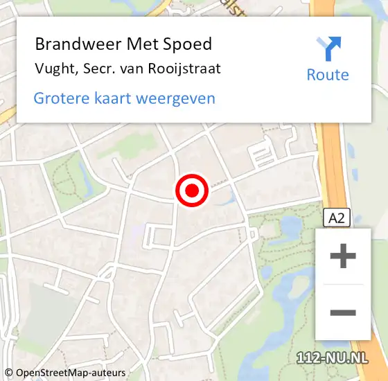 Locatie op kaart van de 112 melding: Brandweer Met Spoed Naar Vught, Secr. van Rooijstraat op 27 april 2022 11:46