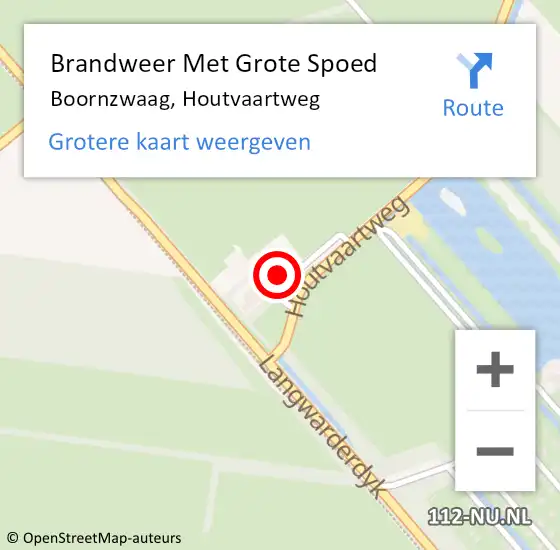 Locatie op kaart van de 112 melding: Brandweer Met Grote Spoed Naar Boornzwaag, Houtvaartweg op 27 april 2022 12:24