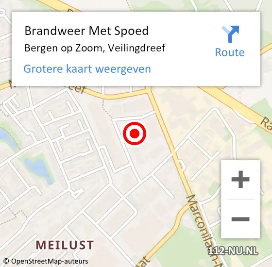 Locatie op kaart van de 112 melding: Brandweer Met Spoed Naar Bergen op Zoom, Veilingdreef op 27 april 2022 13:13