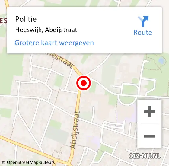 Locatie op kaart van de 112 melding: Politie Dinther, Abdijstraat op 27 april 2022 13:59