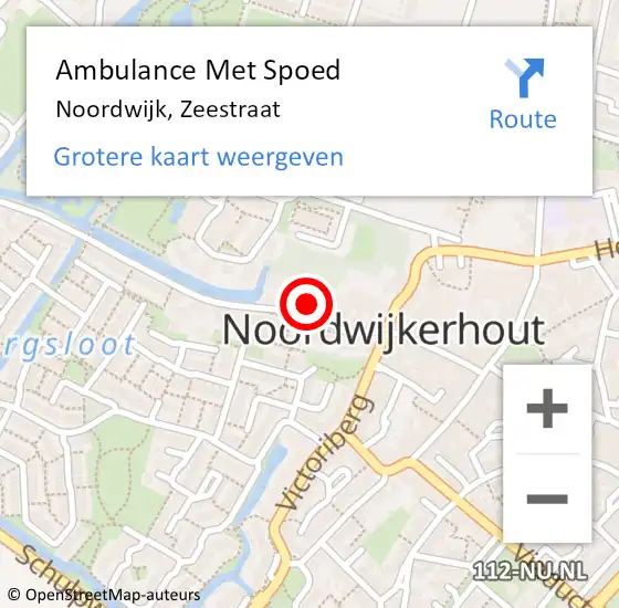 Locatie op kaart van de 112 melding: Ambulance Met Spoed Naar Noordwijk, Zeestraat op 27 april 2022 14:14