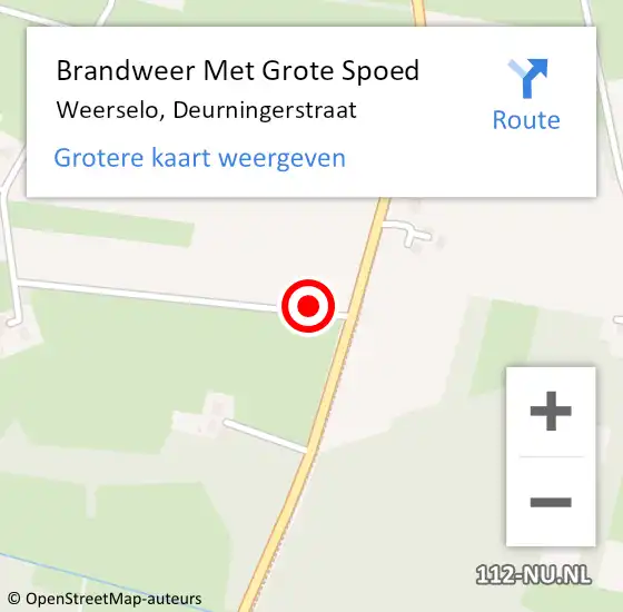 Locatie op kaart van de 112 melding: Brandweer Met Grote Spoed Naar Weerselo, Deurningerstraat op 27 april 2022 14:26