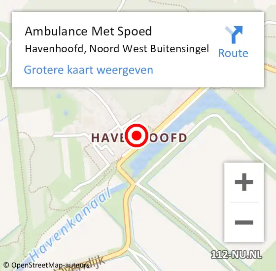 Locatie op kaart van de 112 melding: Ambulance Met Spoed Naar Havenhoofd op 27 april 2022 14:44