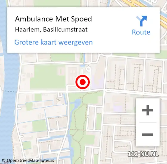 Locatie op kaart van de 112 melding: Ambulance Met Spoed Naar Haarlem, Basilicumstraat op 27 april 2022 14:55