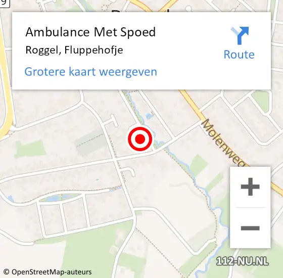 Locatie op kaart van de 112 melding: Ambulance Met Spoed Naar Roggel, Fluppehofje op 27 april 2022 15:02