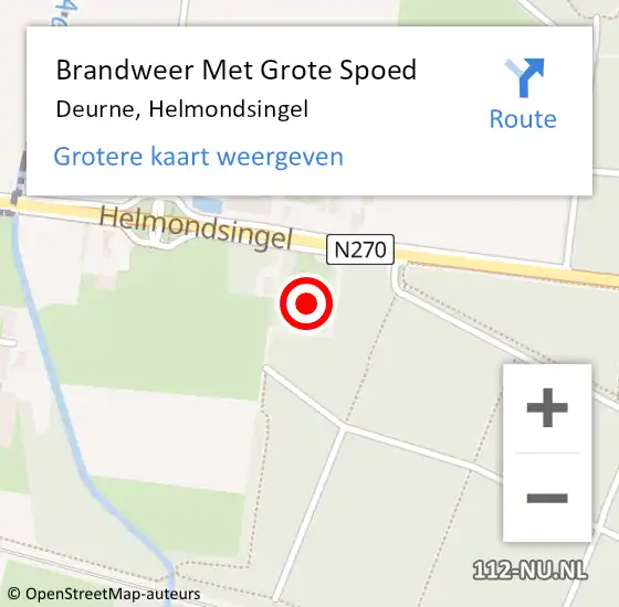 Locatie op kaart van de 112 melding: Brandweer Met Grote Spoed Naar Deurne, Helmondsingel op 27 april 2022 15:37