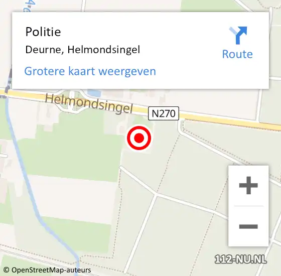 Locatie op kaart van de 112 melding: Politie Deurne, Helmondsingel op 27 april 2022 15:38