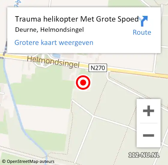 Locatie op kaart van de 112 melding: Trauma helikopter Met Grote Spoed Naar Deurne, Helmondsingel op 27 april 2022 15:41