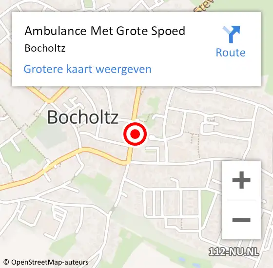 Locatie op kaart van de 112 melding: Ambulance Met Grote Spoed Naar Bocholtz op 15 juli 2014 18:06