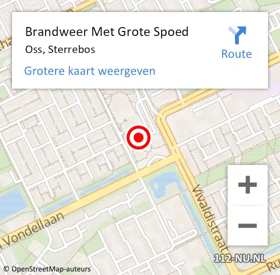 Locatie op kaart van de 112 melding: Brandweer Met Grote Spoed Naar Oss, Sterrebos op 27 april 2022 16:18