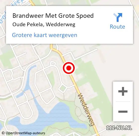 Locatie op kaart van de 112 melding: Brandweer Met Grote Spoed Naar Oude Pekela, Wedderweg op 27 april 2022 16:30