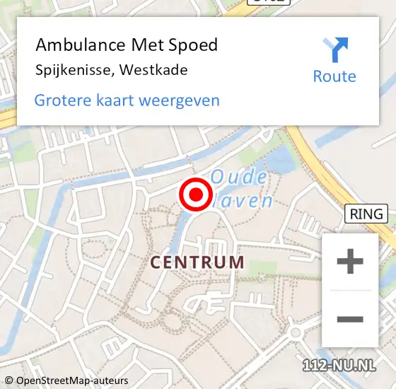 Locatie op kaart van de 112 melding: Ambulance Met Spoed Naar Spijkenisse, Westkade op 27 april 2022 17:00