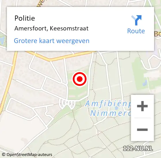 Locatie op kaart van de 112 melding: Politie Amersfoort, Keesomstraat op 27 april 2022 17:39