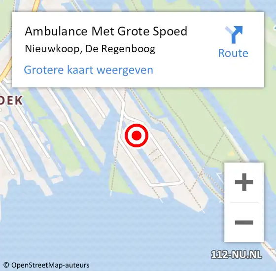 Locatie op kaart van de 112 melding: Ambulance Met Grote Spoed Naar Nieuwkoop, De Regenboog op 27 april 2022 18:09