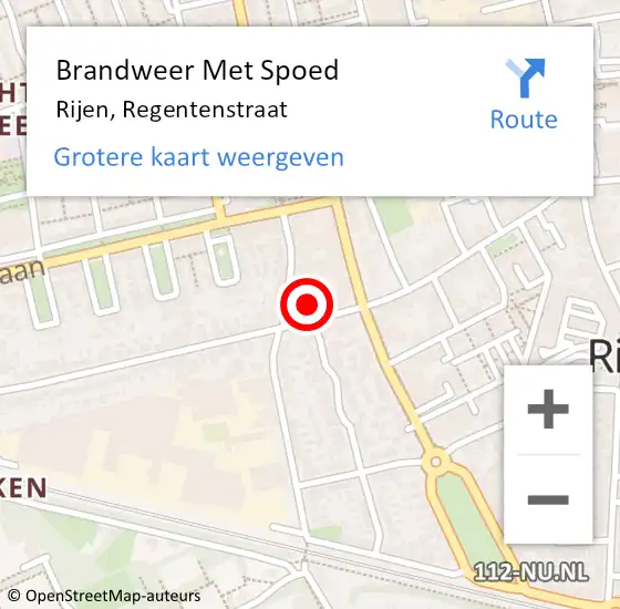 Locatie op kaart van de 112 melding: Brandweer Met Spoed Naar Rijen, Regentenstraat op 27 april 2022 18:20