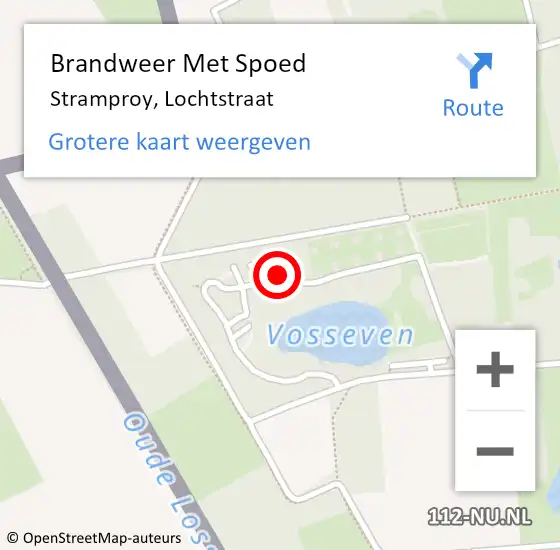 Locatie op kaart van de 112 melding: Brandweer Met Spoed Naar Stramproy, Lochtstraat op 27 april 2022 19:09