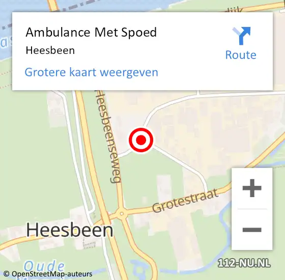 Locatie op kaart van de 112 melding: Ambulance Met Spoed Naar Heesbeen op 27 april 2022 19:37