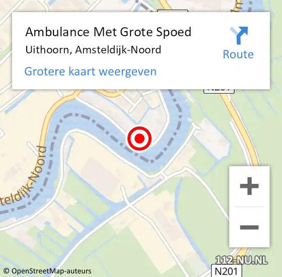 Locatie op kaart van de 112 melding: Ambulance Met Grote Spoed Naar Uithoorn, Amsteldijk-Noord op 27 april 2022 19:44