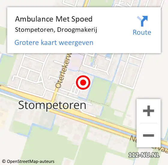 Locatie op kaart van de 112 melding: Ambulance Met Spoed Naar Stompetoren, Droogmakerij op 27 april 2022 19:53