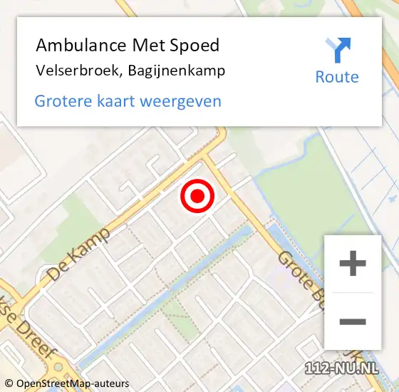 Locatie op kaart van de 112 melding: Ambulance Met Spoed Naar Velserbroek, Bagijnenkamp op 27 april 2022 19:59