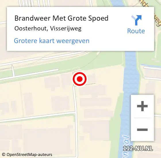 Locatie op kaart van de 112 melding: Brandweer Met Grote Spoed Naar Oosterhout, Visserijweg op 27 april 2022 20:50