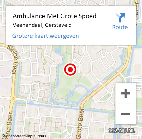 Locatie op kaart van de 112 melding: Ambulance Met Grote Spoed Naar Veenendaal, Gersteveld op 27 april 2022 21:35