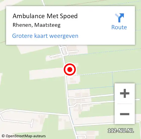 Locatie op kaart van de 112 melding: Ambulance Met Spoed Naar Rhenen, Maatsteeg op 27 april 2022 21:37