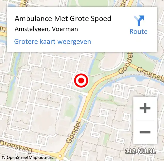 Locatie op kaart van de 112 melding: Ambulance Met Grote Spoed Naar Amstelveen, Voerman op 27 april 2022 21:44