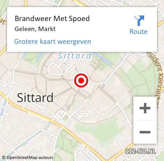 Locatie op kaart van de 112 melding: Brandweer Met Spoed Naar Geleen, Markt op 27 april 2022 22:32