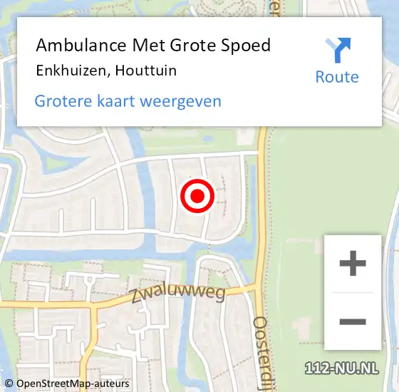 Locatie op kaart van de 112 melding: Ambulance Met Grote Spoed Naar Enkhuizen, Houttuin op 28 april 2022 00:40