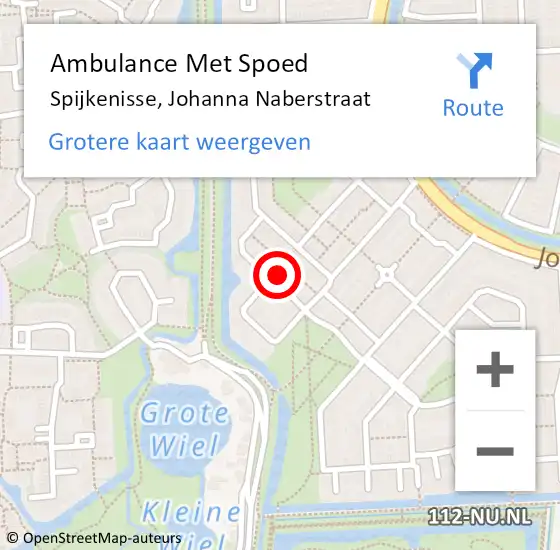 Locatie op kaart van de 112 melding: Ambulance Met Spoed Naar Spijkenisse, Johanna Naberstraat op 28 april 2022 07:39